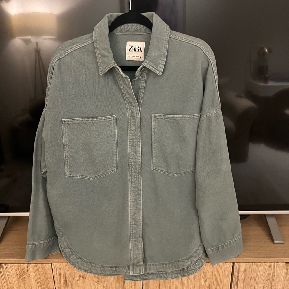 Zara Green Denim Shirt